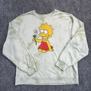 The Simpsons Lisa Simpson Tie Dye Sweatshirt Women's 2XL Green Graphic
